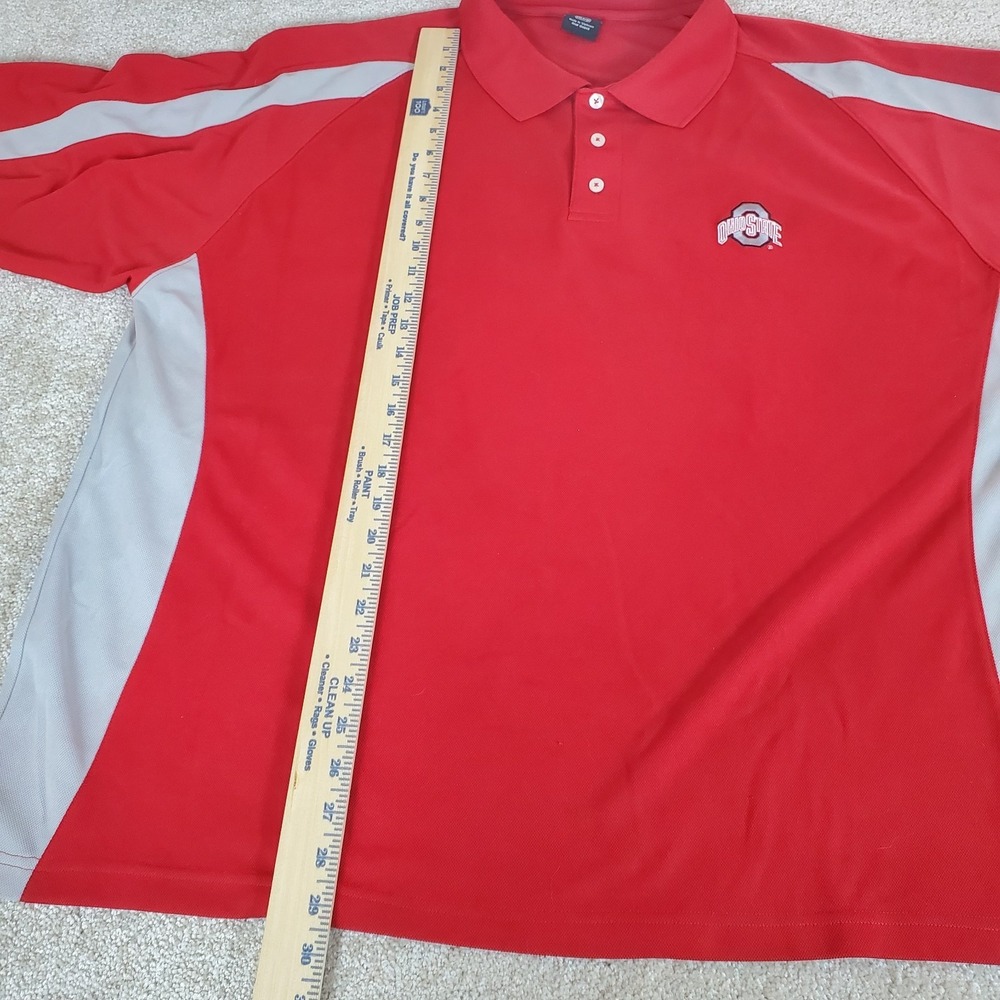 Starter Ohio State Men's Polo Shirt Size 2XL Red Gray Logo - Picture 7 of 16